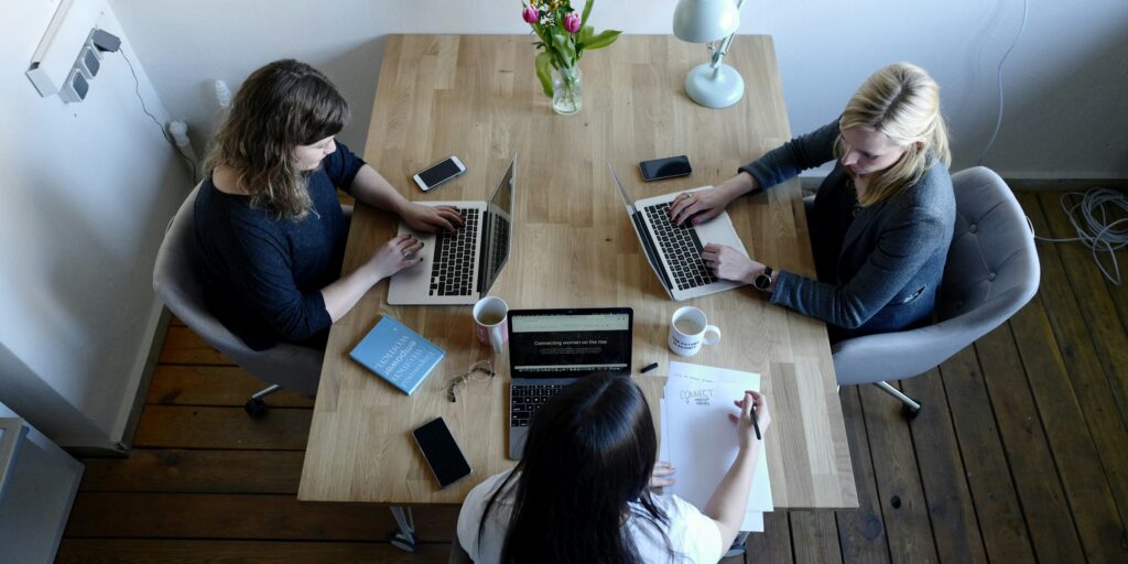 People working together at a table
